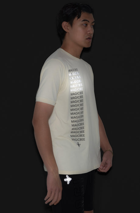 MagicBee Reflective Detail Logo Tee - Beige