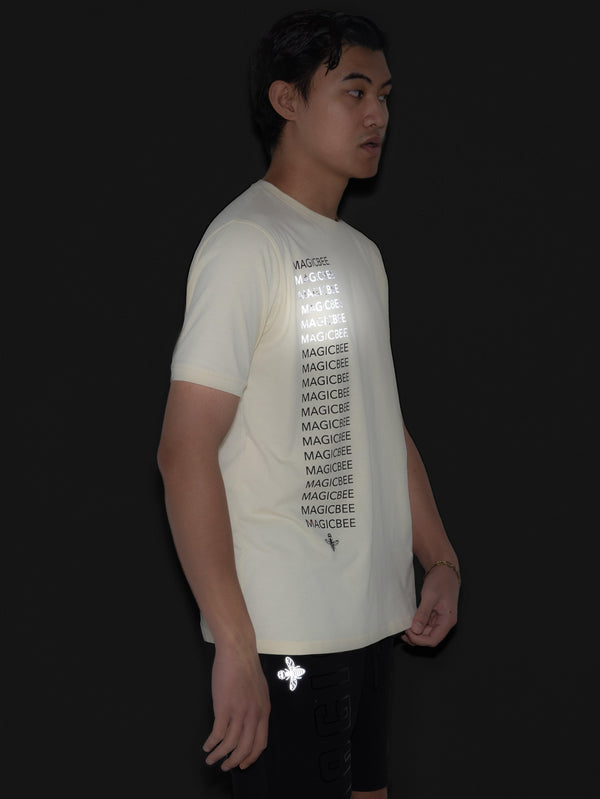 MagicBee Reflective Detail Logo Tee - Beige (Limited Edition)