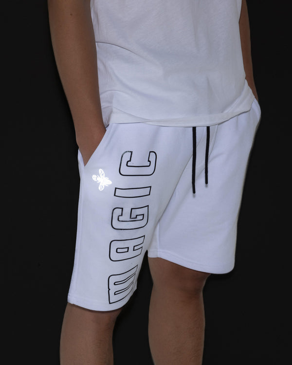 MagicBee Reflective Logo Shorts - White (Limited Edition)