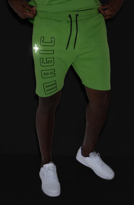 MagicBee Reflective Logo Shorts - Neon Green (Limited Edition)