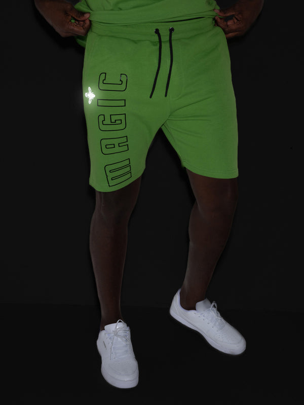 MagicBee Reflective Logo Shorts - Neon Green (Limited Edition)