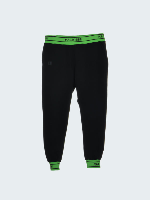 MagicBee Neon Green Rib Pants - Black