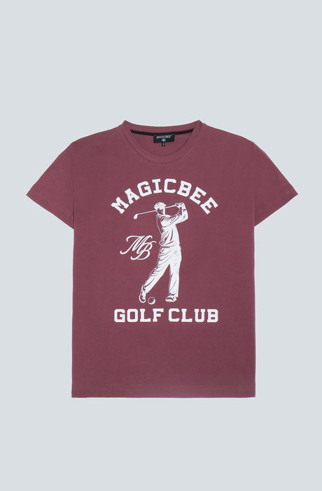 MagicBee Golf Logo Tee - Burgundy