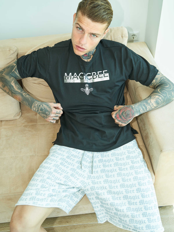 MagicBee Silver Foil Tee - Black