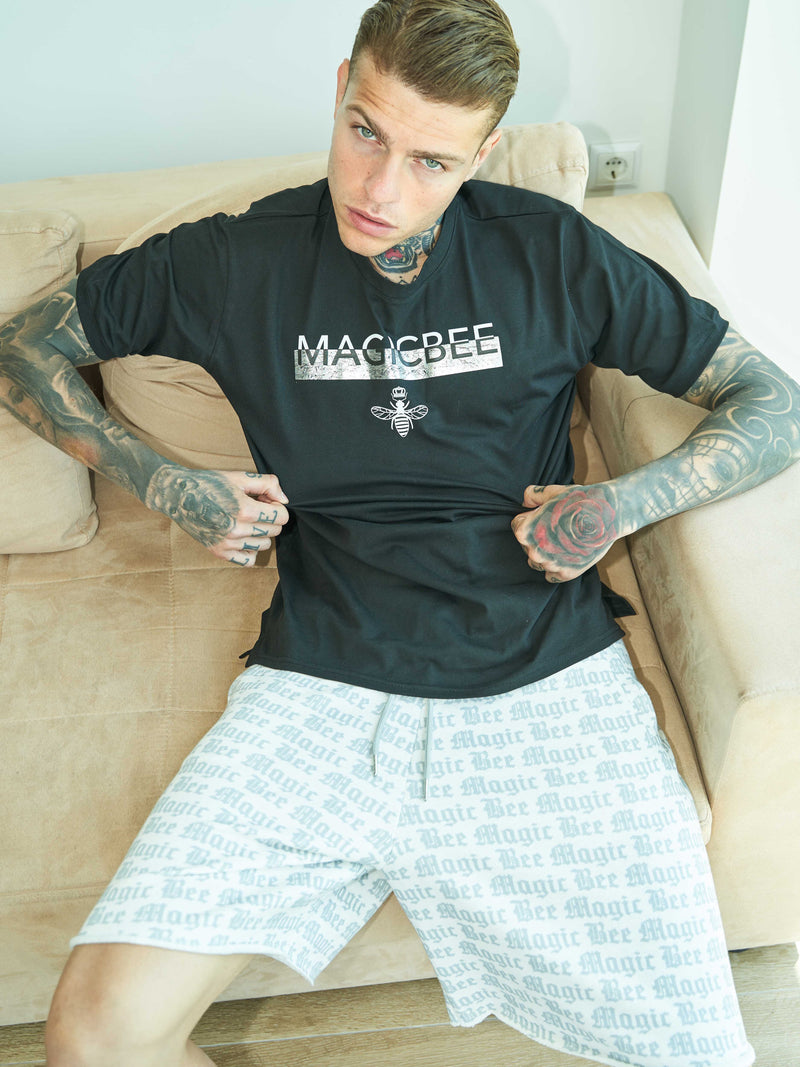 MagicBee Silver Foil Tee - Black