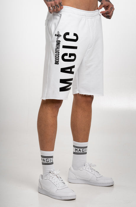 MagicBee Glossy Logo Shorts - White