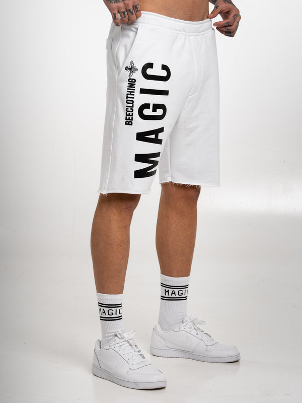 MagicBee Glossy Logo Shorts - White