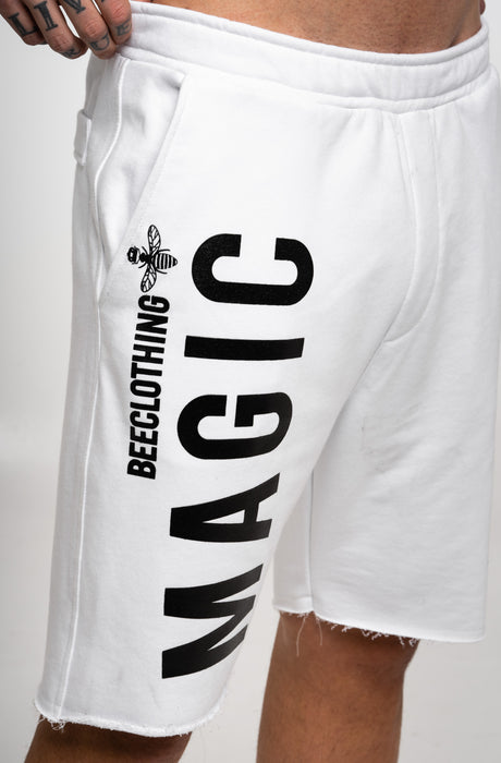 MagicBee Glossy Logo Shorts - White