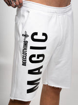 MagicBee Glossy Logo Shorts - White