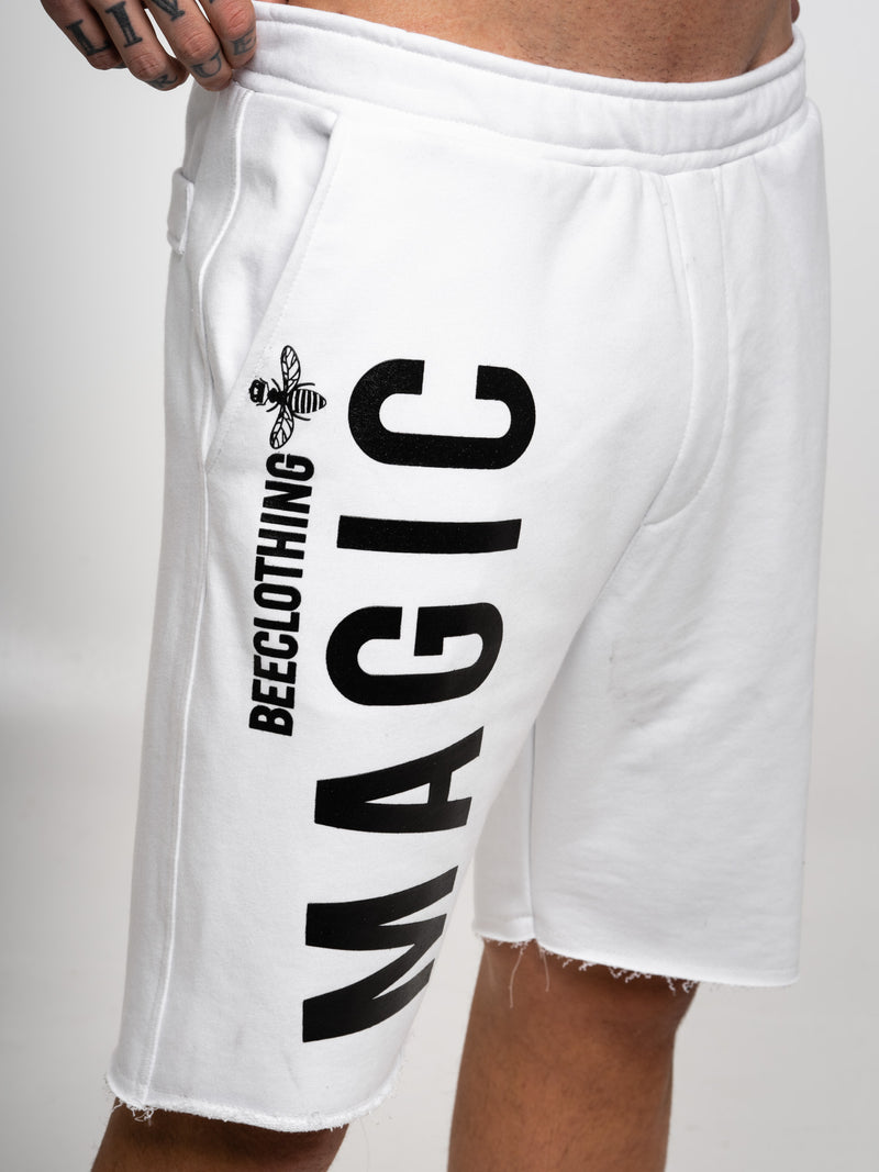 MagicBee Glossy Logo Shorts - White