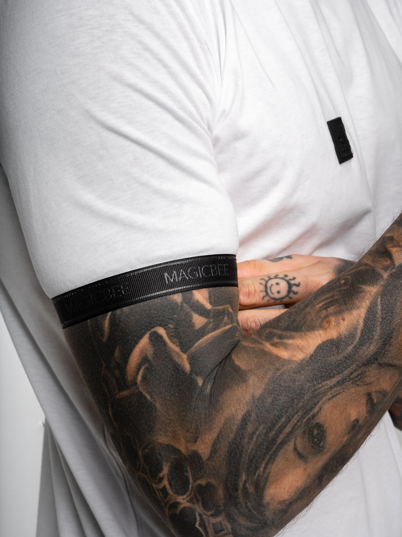 MagicBee Embossed Tape Tee - White