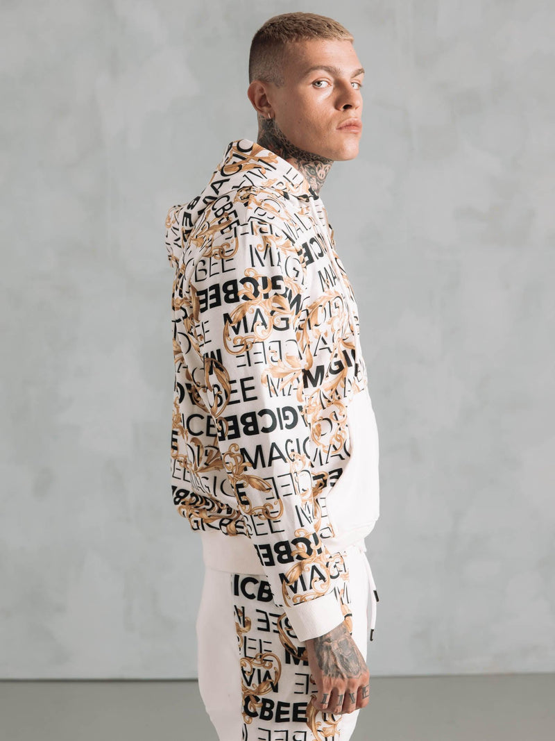 MagicBee Detail Chain Jacket - Off White - magicbee-clothing