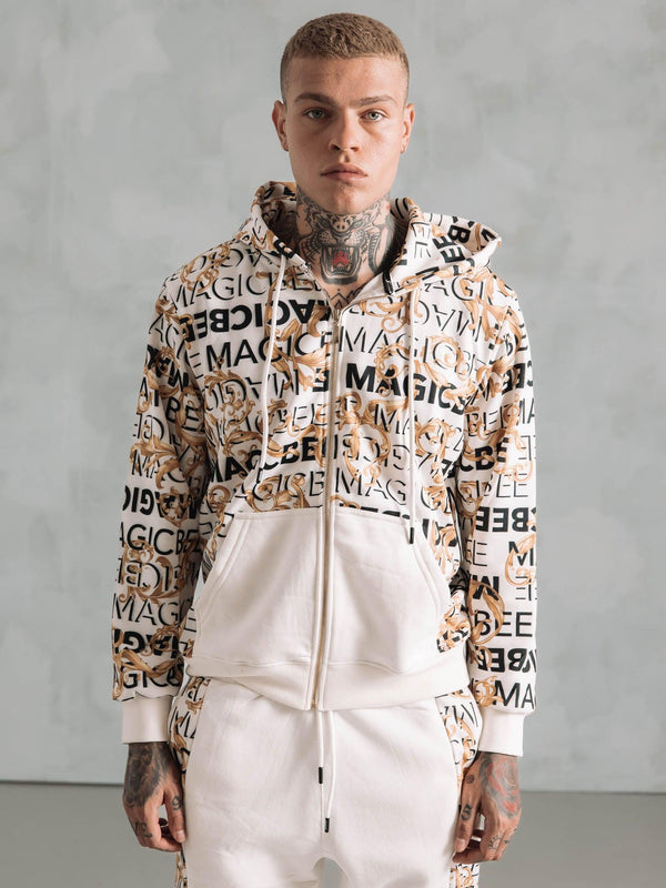 MagicBee Detail Chain Jacket - Off White - magicbee-clothing
