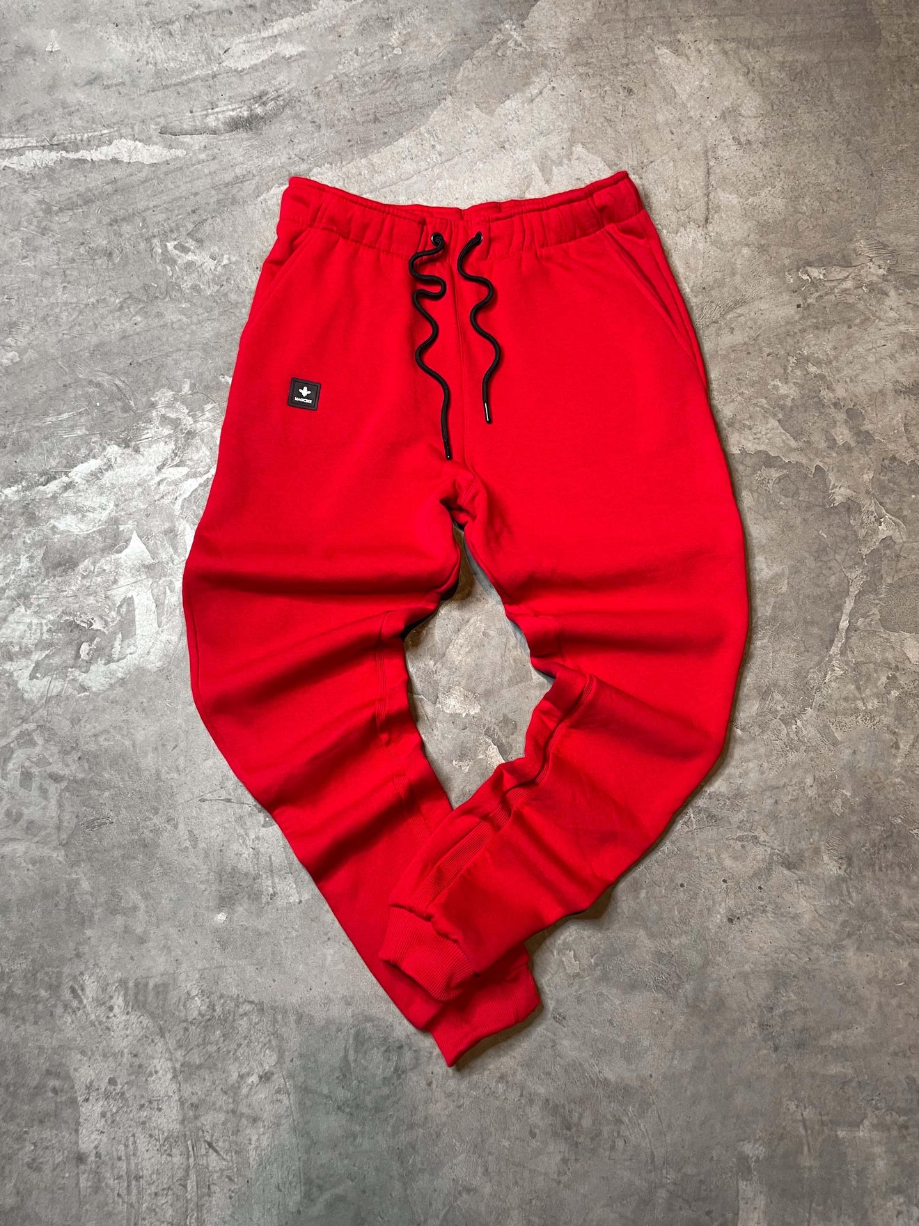 MagicBee Side Rib Pants - Red - magicbee-clothing