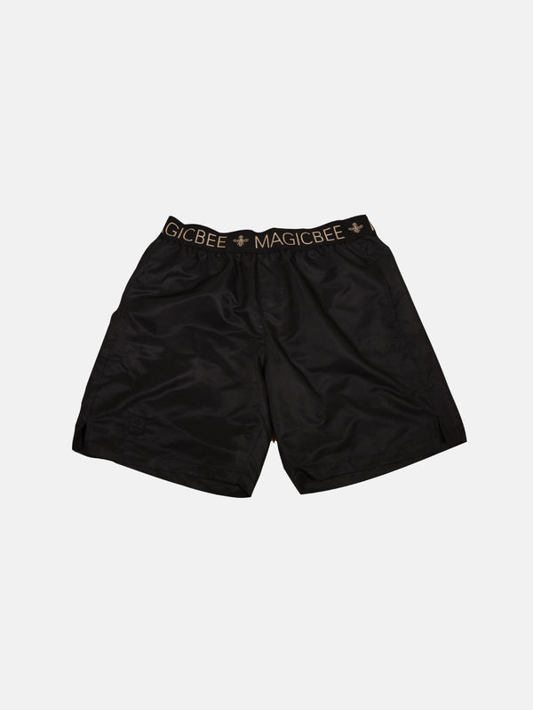 MagicBee Gold Elastic Swim Shorts - Black