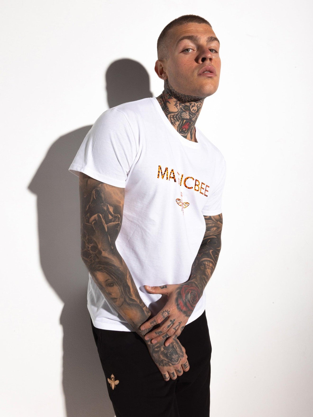 MagicBee Splashed Logo Tee - Orange White - magicbee-clothing