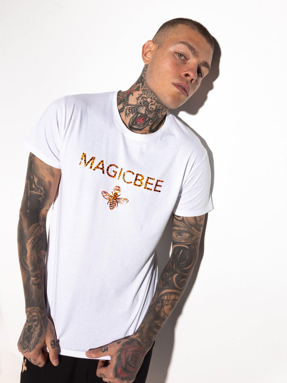 MagicBee Splashed Logo Tee - Orange White - magicbee-clothing