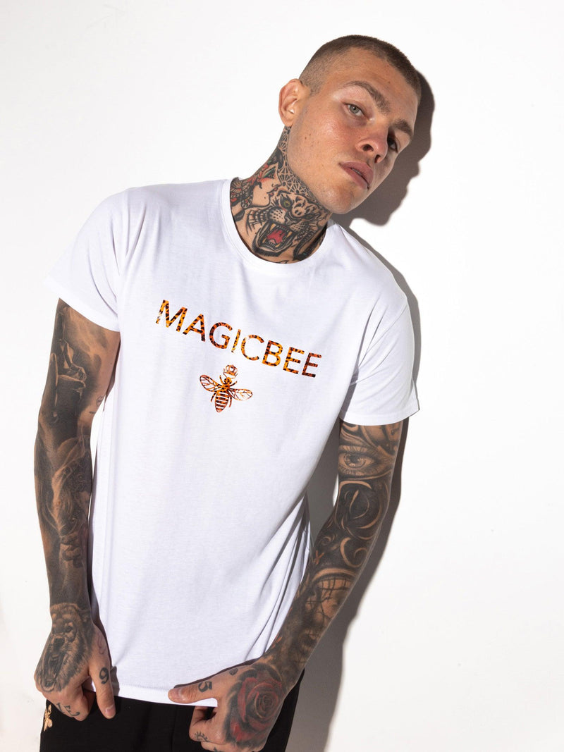 Camiseta com fita em relevo MagicBee - branca