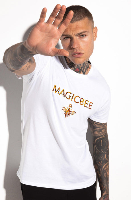 MagicBee Splashed Logo Tee - Orange White - magicbee-clothing