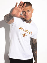 MagicBee Splashed Logo Tee - Orange White - magicbee-clothing