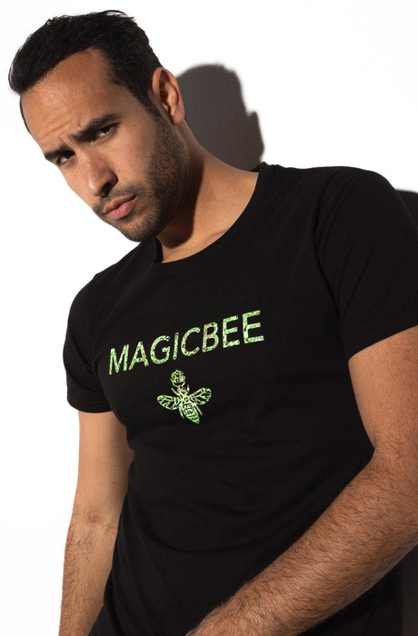 MagicBee Splashed Logo Tee - Neon Black - magicbee-clothing