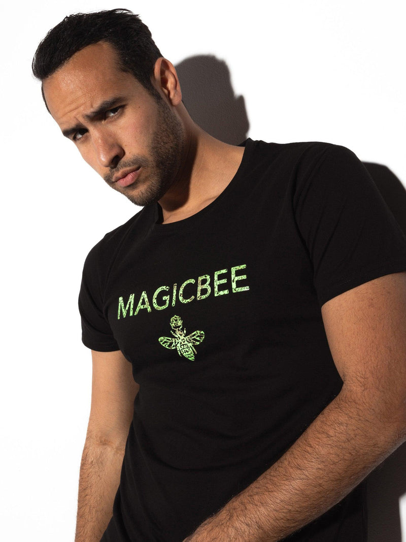 MagicBee Splashed Logo Tee - Neon Black - magicbee-clothing