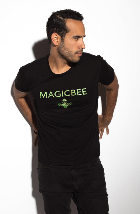 MagicBee Splashed Logo Tee - Neon Black - magicbee-clothing