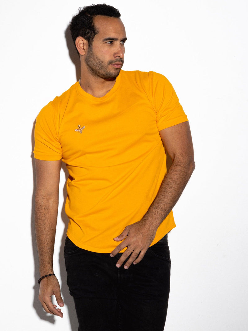 MagicBee Gold Embroidered Tee - Orange - magicbee-clothing