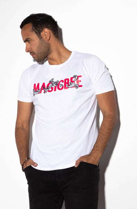 MagicBee Baroque Logo Tee - White - magicbee-clothing