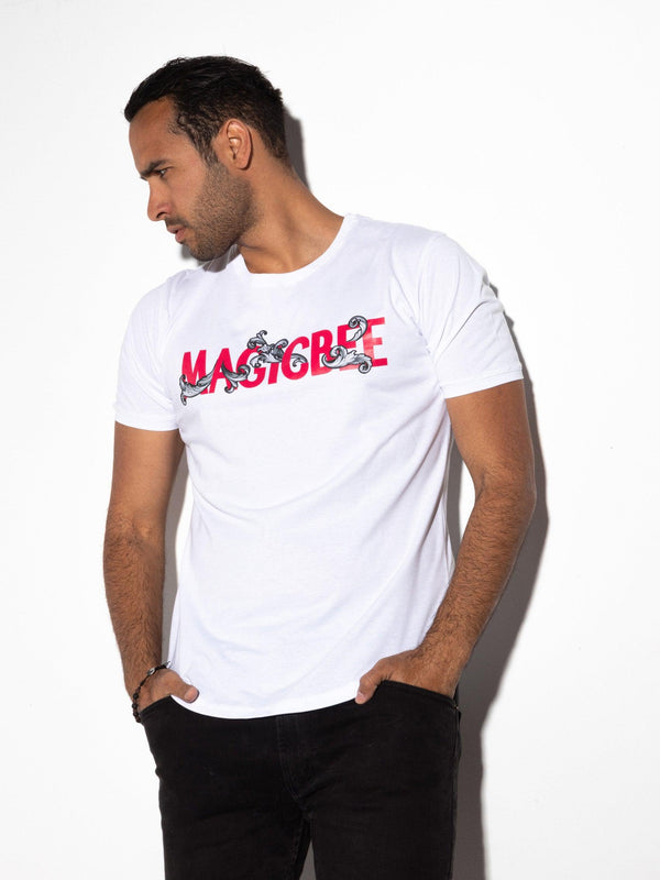 MagicBee Baroque Logo Tee - White - magicbee-clothing