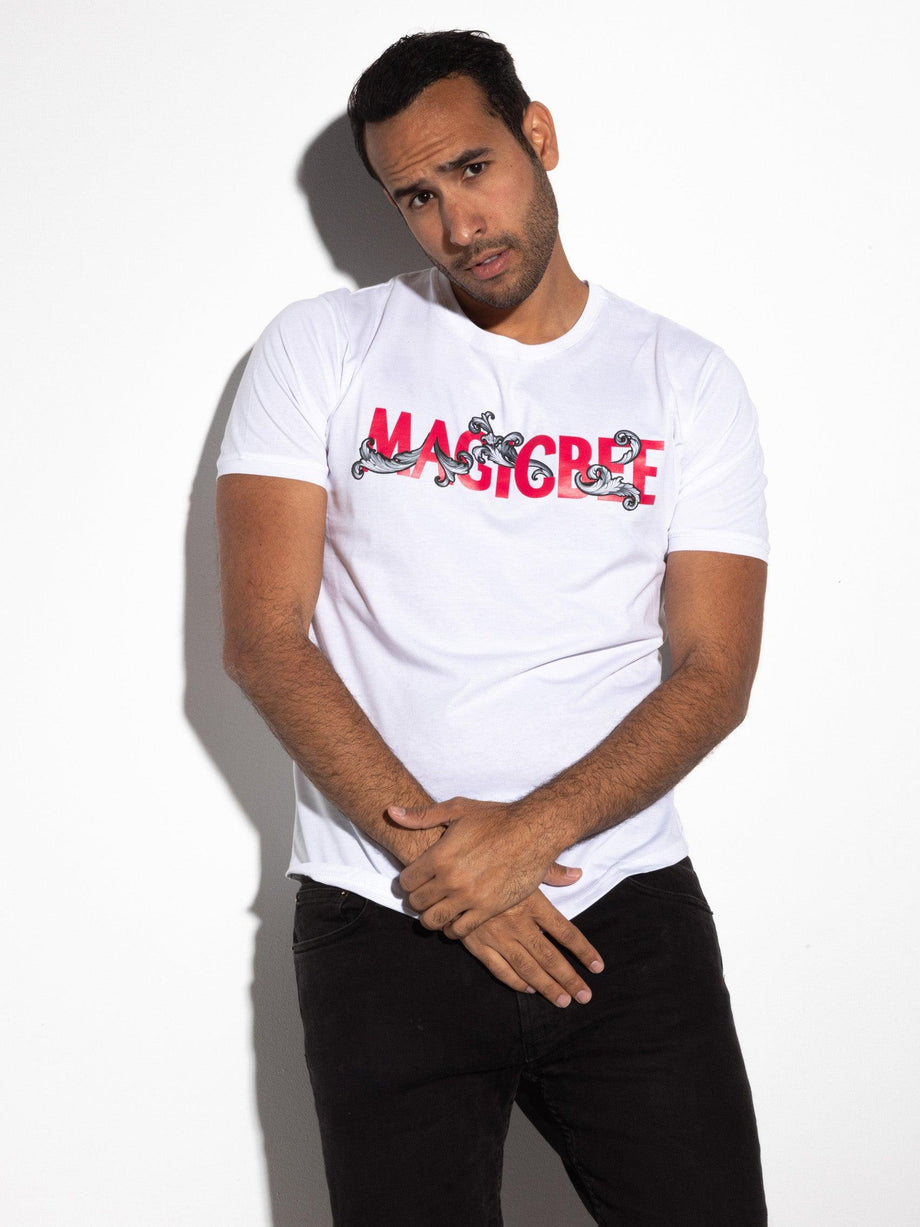 MagicBee Baroque Logo Tee - White - magicbee-clothing