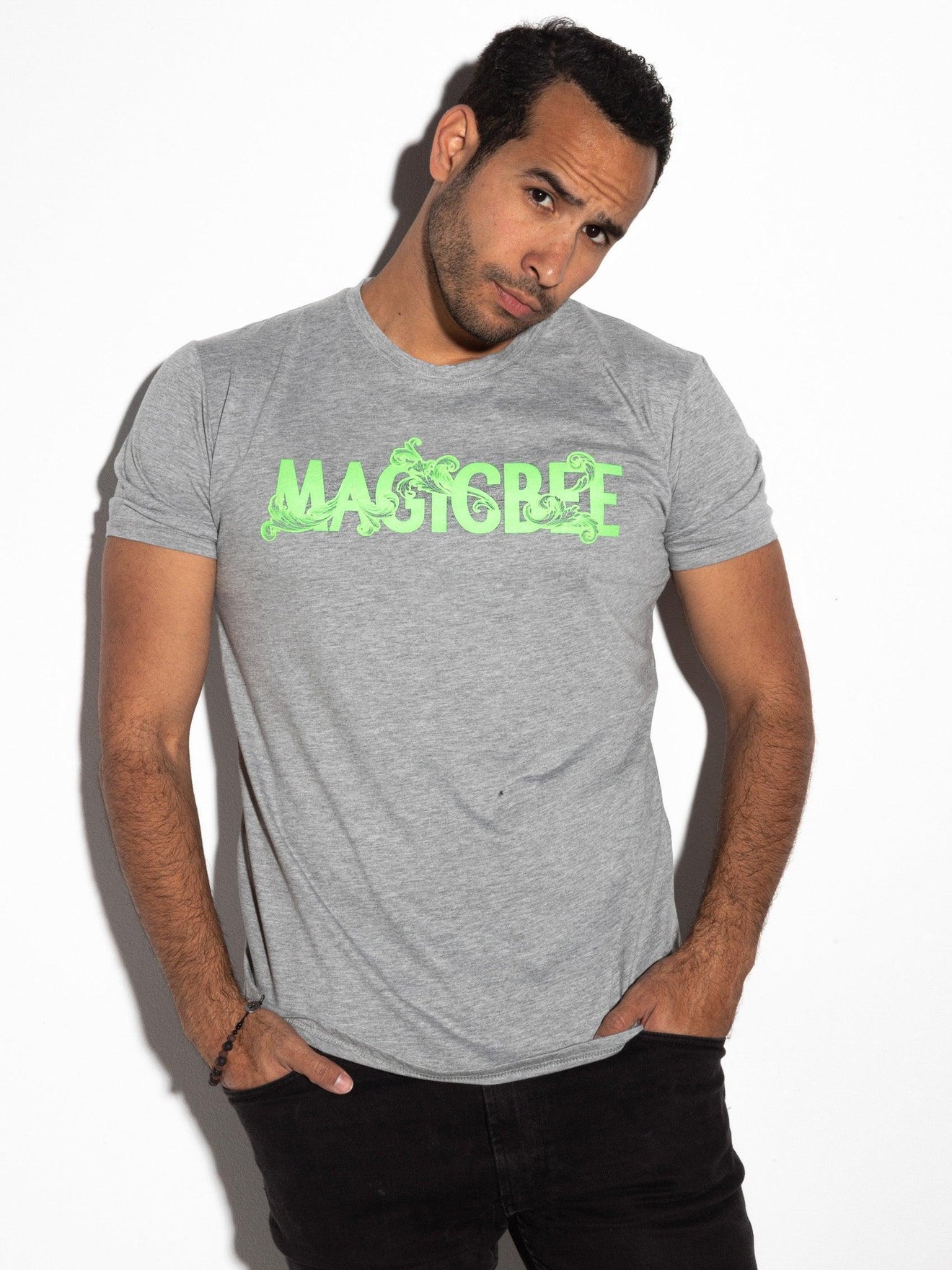 MagicBee Baroque Logo Tee - Grey - magicbee-clothing