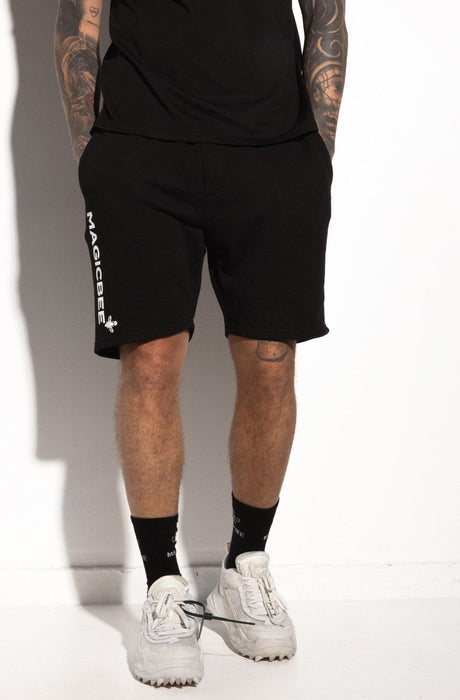 MagicBee Printed Logo Shorts - Black - magicbee-clothing