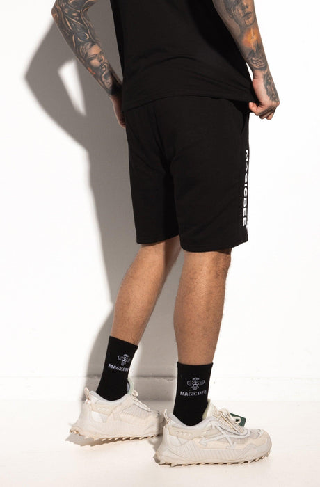 MagicBee Printed Logo Shorts - Black - magicbee-clothing