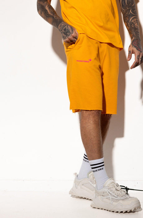 MagicBee Printed Logo Shorts - Orange - magicbee-clothing