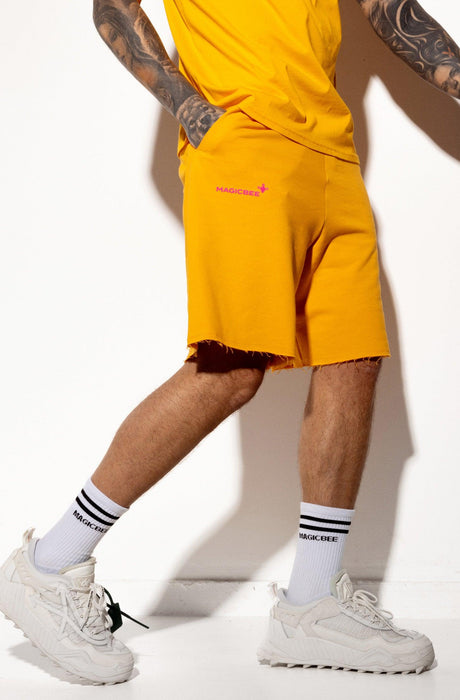 MagicBee Printed Logo Shorts - Orange - magicbee-clothing