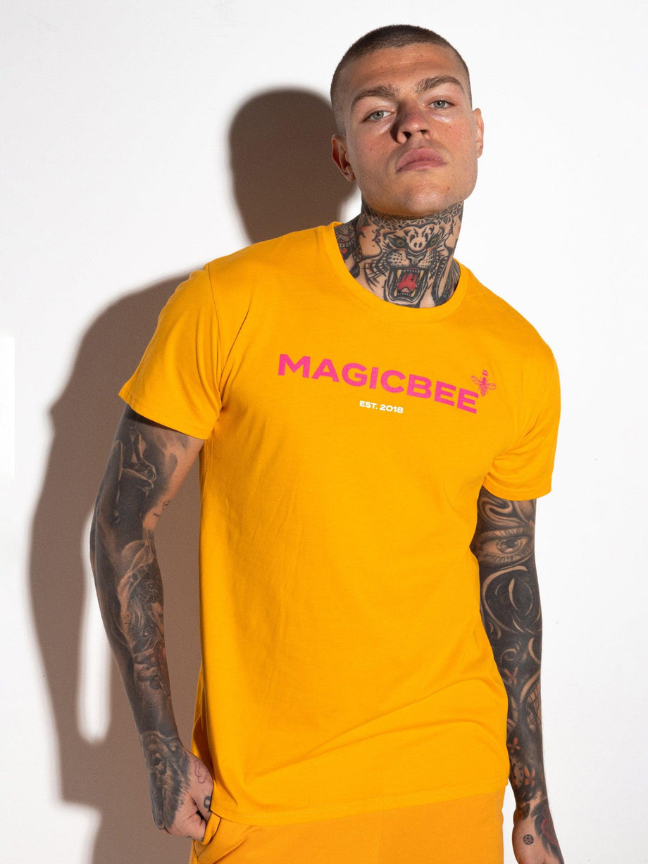 MagicBee Printed Logo Tee - Orange - magicbee-clothing