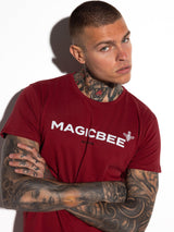 MagicBee Printed Logo Tee - Burgundy - magicbee-clothing