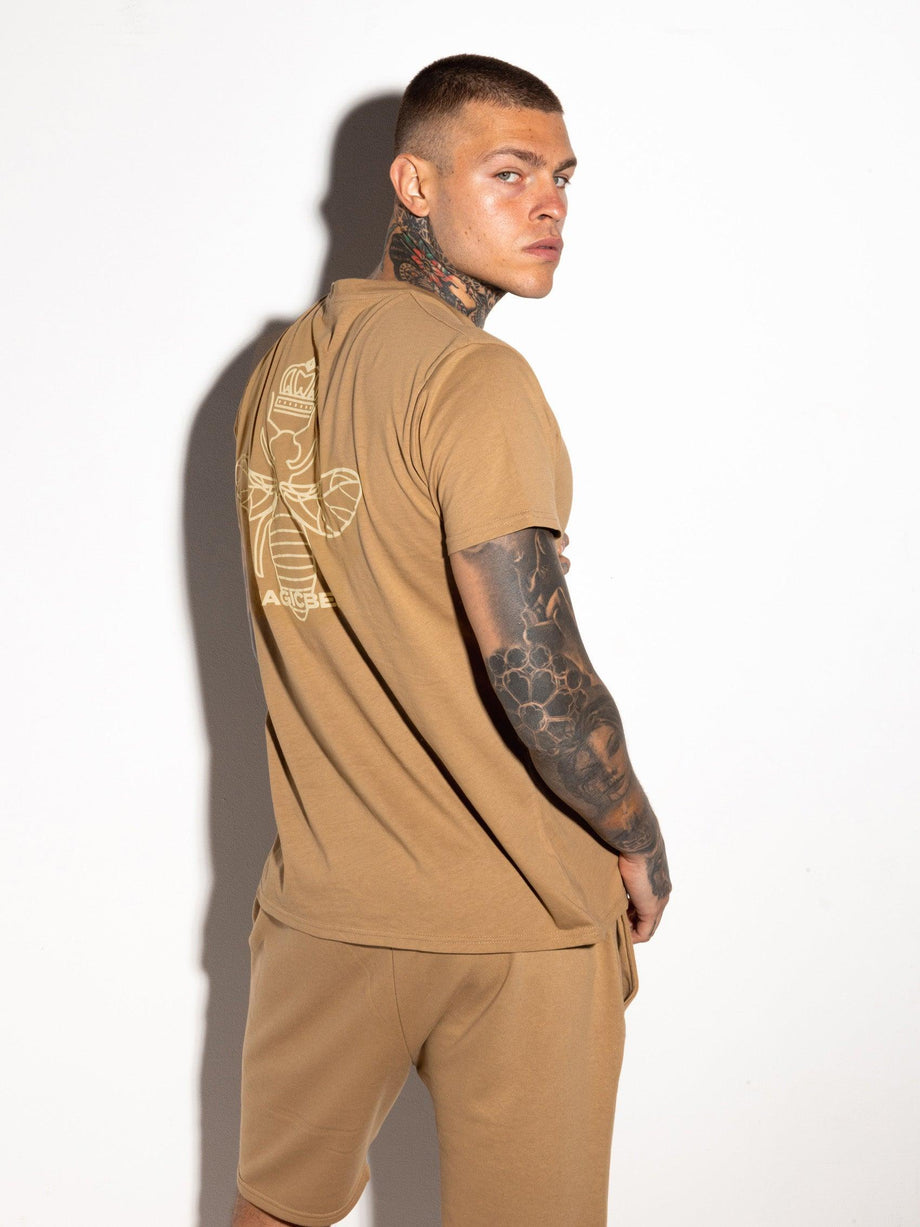 MagicBee Back Texture Logo Tee - Bronze - magicbee-clothing