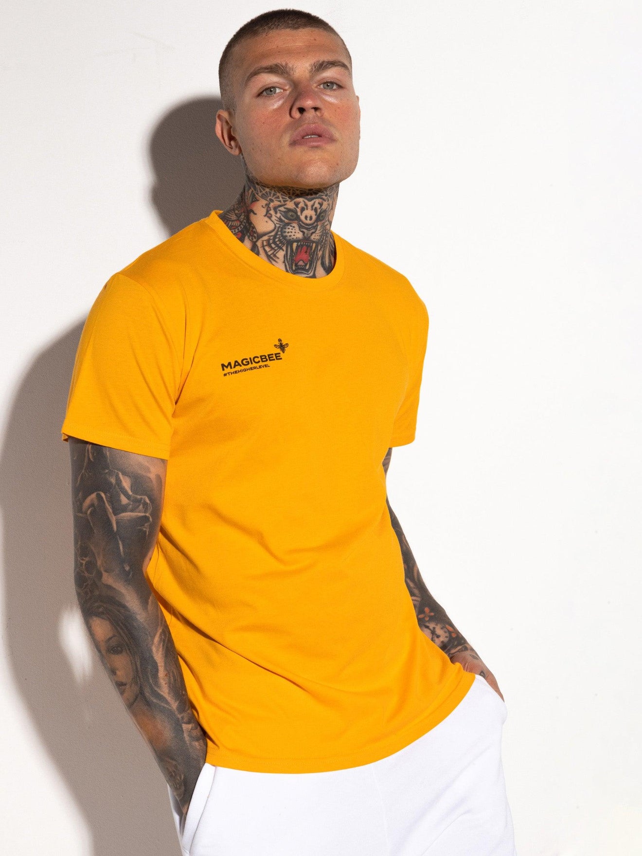 MagicBee Back Glossy Logo Tee - Orange - magicbee-clothing