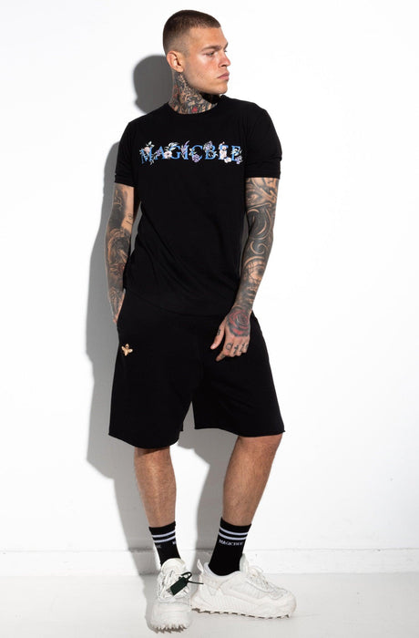 MagicBee Floral Logo Tee - Black - magicbee-clothing