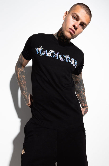MagicBee Floral Logo Tee - Black - magicbee-clothing