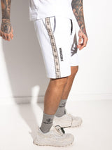 MagicBee Printed Tape Shorts - White - magicbee-clothing