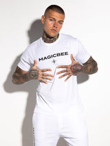 Camiseta con cinta en relieve MagicBee - Blanco