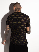MagicBee All Over Gold Print Tee - Black - magicbee-clothing