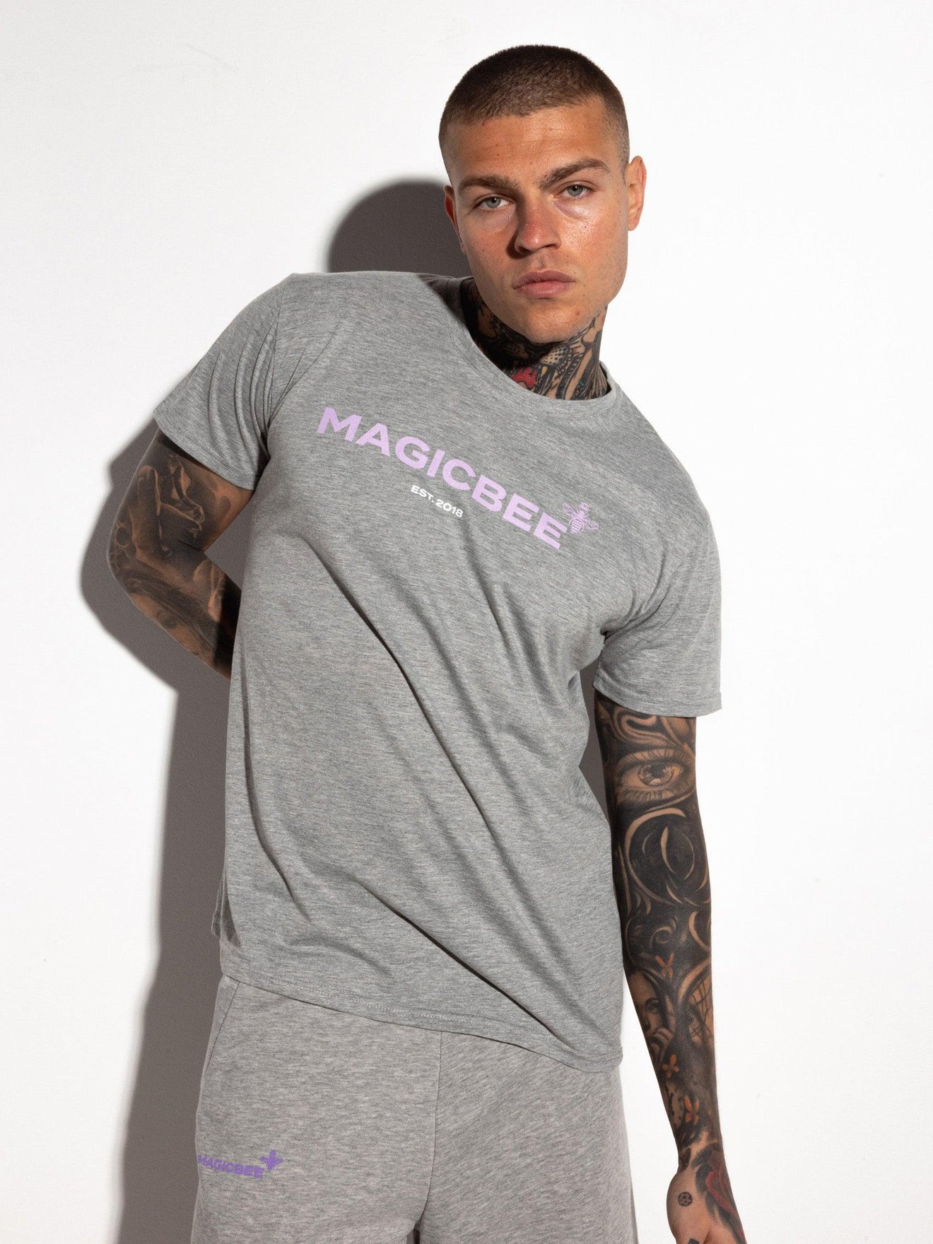 MagicBee Printed Logo Tee - Grey - magicbee-clothing