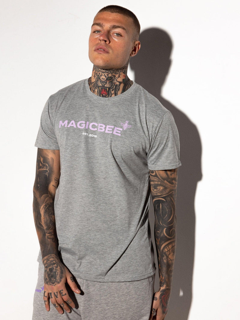 MagicBee Printed Logo Tee - Grey - magicbee-clothing