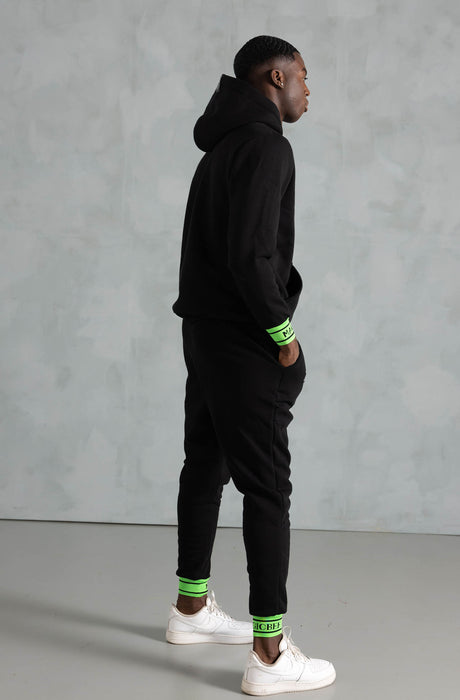 Pantalones de canalé verde neón MagicBee - Negro