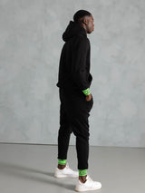 Pantalones de canalé verde neón MagicBee - Negro