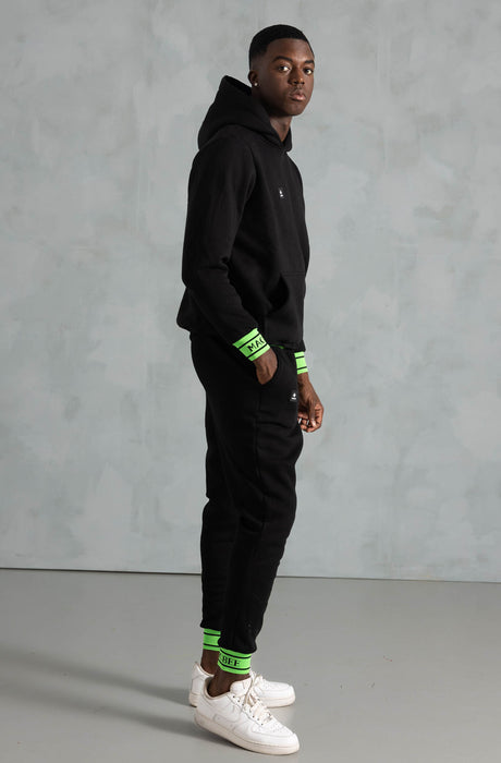 Pantalones de canalé verde neón MagicBee - Negro